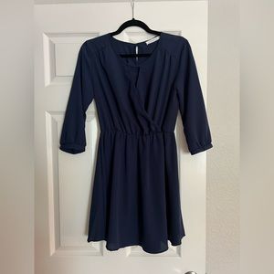 LUSH Navy Long Sleeve Dress Size S